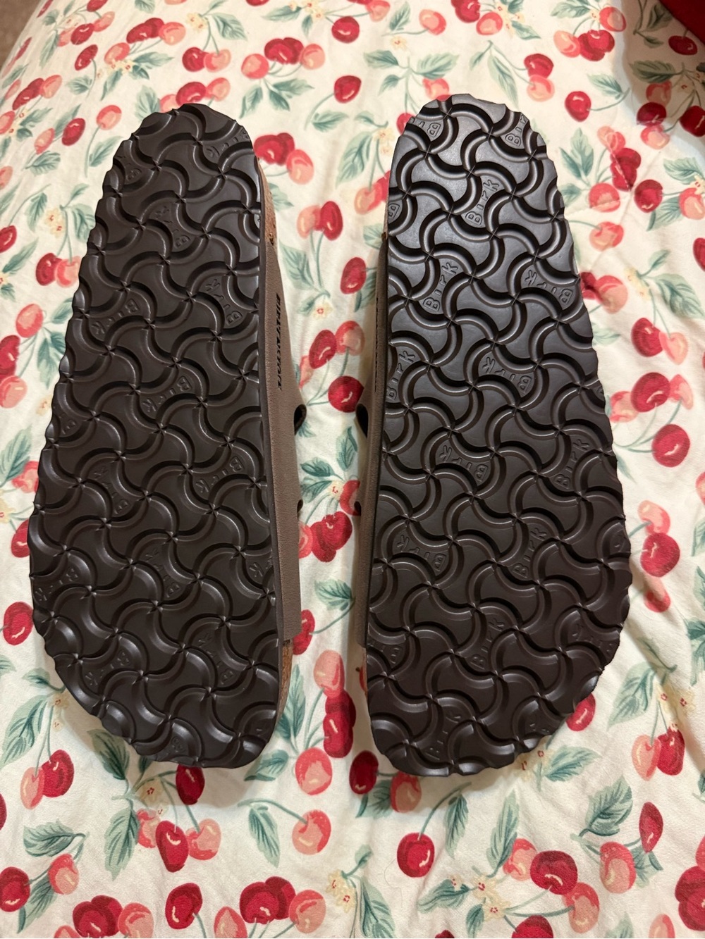 Birkenstock Women's Triple Strap Sandals in Brown with Copper Buckles - Picture 2 of 3